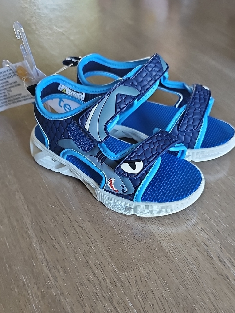 Carter's Navy and Bright Blue Shark Sandals